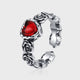 Vintage Silver Rose Heart Ring