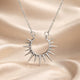White Gold Sunflower Pendant Necklace