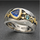 Dual Tone Sapphire Crest Ring