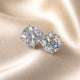Shimmering Zirconia White Gold Stud Earrings