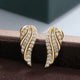 Modern Pavé Leaf Earrings | Gold