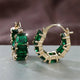 Rowena Emerald Gold Earrings