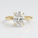 Gold Oval Zirconia Solitaire Ring