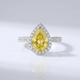 Yellow Pear Zirconia Halo Ring