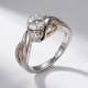Silver Rose Gold Zirconia Twist Ring