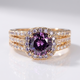 Gold Amethyst Crystal Ring