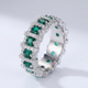 Green Crystals Eternity Ring