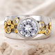 Golden Two Tone Zirconia Ring