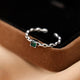 Emerald Link Style Ring