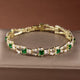 Green Link Tennis Bracelet | Gold