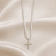 Sparkling White Gold Zirconia Cross Necklace