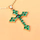 Veridienne Cross Emerald Necklace