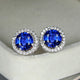 Celestine Blue Sapphire Circle Studs