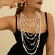 Boho Multi Layered Pearl Statement Set