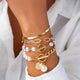 Chic Bracelet Set of 4 - Snake, Pearls & Links | Gold
