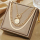 Savira Textured Coin Layered Gold Necklace