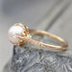 Delicate Pearl Crystal Ring