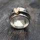 Vintage Golden Heart Silver Ring