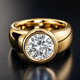 Vintage Forged Gold Zirconia Ring