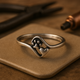 Silver Paw Heart Ring