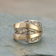 Vintage Wavy Gold Zirconia Ring