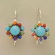 Iris - Vintage Turquoise Hoop Earrings