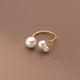 Triple Pearl Silver Ring