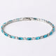 Natural Turquoise Stone White Gold Bracelet