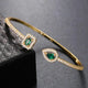 Elegant Emerald Open Cuff Bracelet