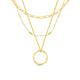 Triple Row Open Circle Necklace | Gold