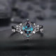 Gun Black Sapphire Zirconia Ring Set