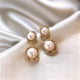 Gold Pearl Drop Earrings