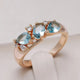 Vintage Rose Gold Blue Zircon Ring