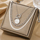 Textured Coin White Gold Layered Necklace