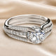 White Gold Zircon Multi Layered Ring