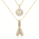 Pavé Initial Letter Necklace | Gold