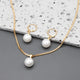 Graceful Pearl Necklace Earrings Set