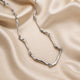 White Gold Wave Twist Necklace