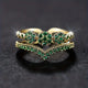 Sparkling Emerald Pearls Ring
