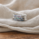 Vintage Layered Blue Stones Silver Ring