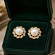 Exquisite Pearl Shiny Leaves Earrings