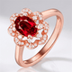 Red Ruby Rose Gold Ring