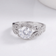 Vintage Zirconia Silver Braided Ring