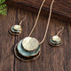 Vintage Blue Layered Stone Set (Necklace+Earrings)
