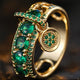 Dangling Green Crystal Charm Ring