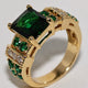 Green Crystalline Golden Ring