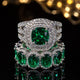 Luxury Stacked Green Crystal Ring