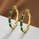 Green Crystal Hoop Earrings