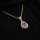 Lavena Halo Gold Pendant Necklace