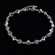 Heart Charm Amethyst White Gold Bracelet